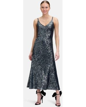 Vera Mont Abendkleid Damen Mit Pailletten Glitzer - Blau