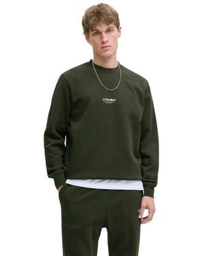 Jack & Jones Sweatshirt Jjesoho Sweat Crew Neck Aus Baumwollmix - Grün