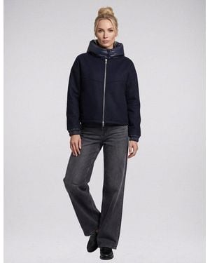 BLONDE No. 8 Wolljacke Jerry Mit Abnehmbarer Kapuze - Blau
