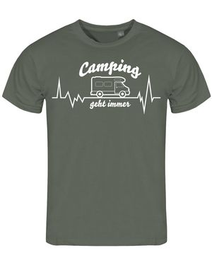 deinshirt Print- T-Shirt Wohnmobil Camping geht immer Funshirt mit Motiv - Grün