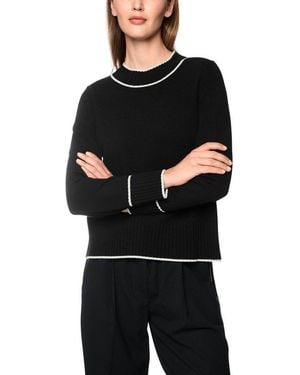 Marc Cain Strickpullover Cattitude Premium Damenmode Mit Kontrastkanten, Mit Kaschmitanteil - Schwarz