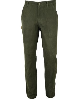 Fuente Leather Wears Lederhose Jagd lang Lederjeans Olive - Grün