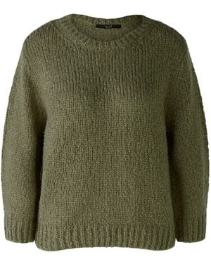 Ouí Rundhalspullover Pullover mit Wolle und Mohair - Grün