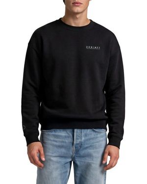 DENIMFY Sweatshirt Herren Rundhals Pullover Dfkeno Oversized Fit Streetwear Sweatshirt Mir Kängurutasche - Schwarz