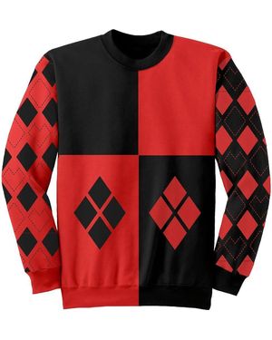Batman Rundhalspullover Harley Quinn Diamonds Jumper - Rot