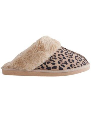 Next Velourslederpantolette Mit Kunstfellfutter Hausschuh - Braun