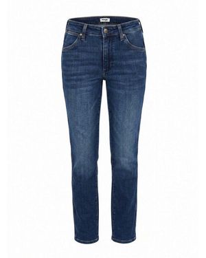 Wrangler Slim-Fit-Jeans Mittlere Leibhöhe, Knöchellang - Blau