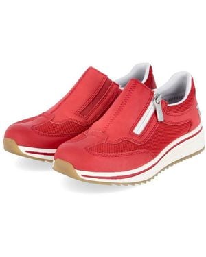 Rieker Slip On Sneaker L5854-33 Damen Textil & Synthetik Slipper - Rot