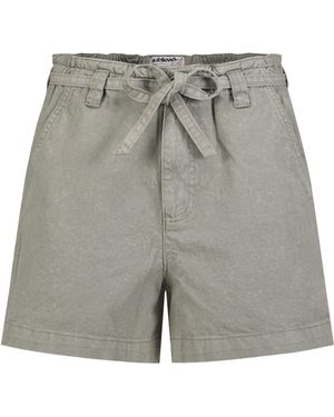 Sublevel Jeansshorts mit Gummibund Coloured Denim Shorts, Bindegürtel - Grau