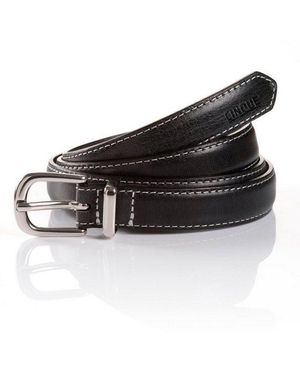 Cinque Ledergürtel Bosa Mit Blindprägung Und Gürtelschlaufe Aus Metall - Schwarz