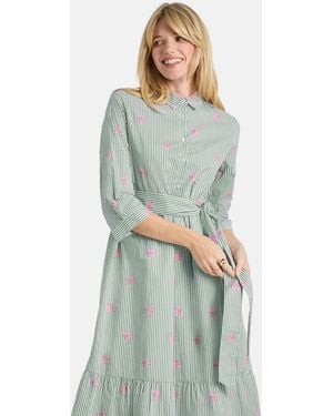 LIEBLINGSSTÜCK Hemdblusenkleid RolaL in Midi-Länge, kontrastfarbene Details - Grün