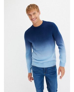 bonprix Strickpullover Aus Polyacryl, Regular Fit, Normale Länge, Mehrfarbiger Farbverlauf - Blau