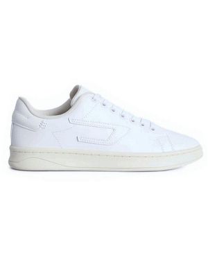 DIESEL Damen Echtleder Low Top Sneaker - Weiß