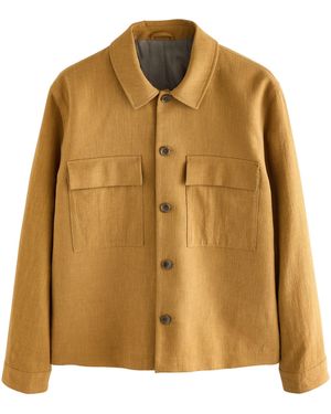 Next Smarte Hemdjacke im Leinen-Look (1-St) - Mettallic