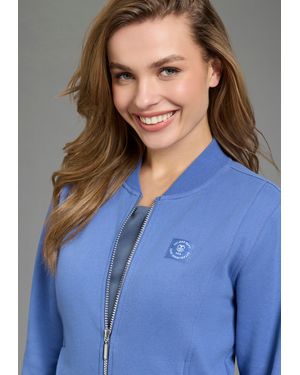 Delmao Sweatjacke in modischer Bomberjacken-Form - Blau