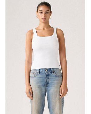 Levi's Ripptanktop Essential Ribbed Tank Mit Eckigem Ausschnitt - Blau