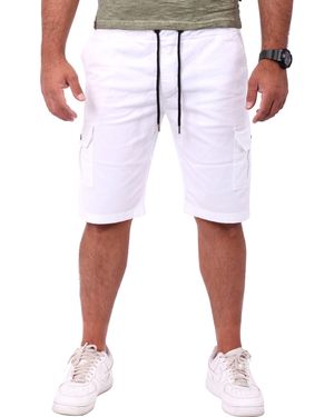 Reslad Cargoshorts Kurz Chinohose Freizeithose Chino - Weiß