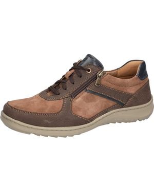 Waldläufer Herwig Schnürschuh Sneaker, Bequemschuh Mit Schnürung Und Reißverschluss, H-Weite - Schwarz