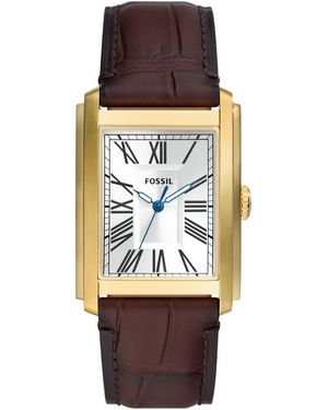 Fossil Quarzuhr CARRAWAY FS6011, Armbanduhr,uhr, uhr, Nachhaltigkeitssiegel, Lederarmband - Schwarz