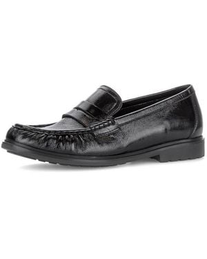 Gabor Slipper Blockabsatz, Businessschuh Mit Klassischem Zierriegel, G-Weite - Schwarz