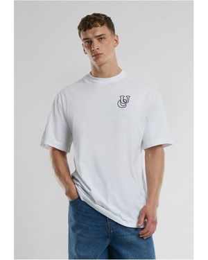 Urban Classics T-Shirt UC Shiny Logo Tall Tee - Weiß