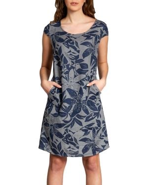 Caspar Sommerkleid SKL026 knielanges elegantes Sommer Leinenkleid Luftig leicht - Schwarz