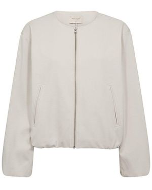 Freequent Blouson FQNANNI-JACKET ohne Kragen, mit Reißverschluss - Weiß