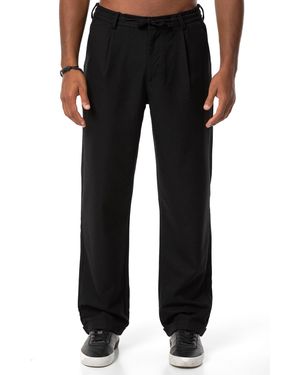 Redbridge Red Bridge Stoffhose Freizeithose Einfarbig Hose Kordelzug elastischer Bund mit Tunnelzug - Schwarz