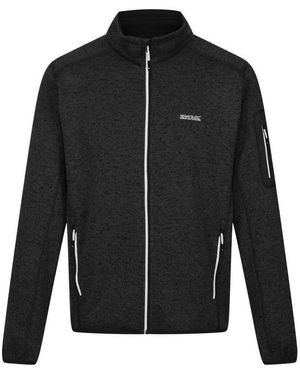 Regatta Fleecejacke Newhill Herren Strickjacke, Übergangsjacke, Sweatjacke, Outdoorjacke, Wanderjacke - Schwarz