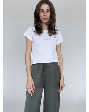 Zuckerwatte Kurzarmshirt mit Rundhalsausschnitt aus 100% Baumwolle - Weiß
