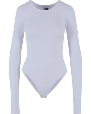 Urban Classics Langarmshirt Damen Ladies Stretch Jersey Longsleeve Body (1-Tlg) - Blau
