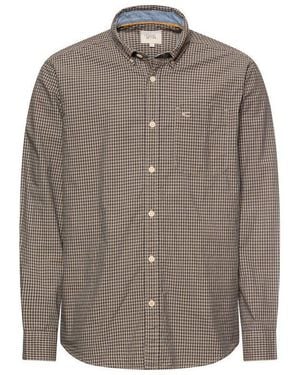 Camel Active Langarmhemd Kariert, Mit Button-Down-Kragen - Braun