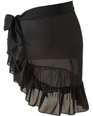 RWEUOQ Sommerrock ä Mode Wickelkleider - Schwarz
