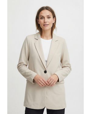 Freequent Jackenblazer FQNANNI mit Knopfverschluss und Reverskragen - Natur
