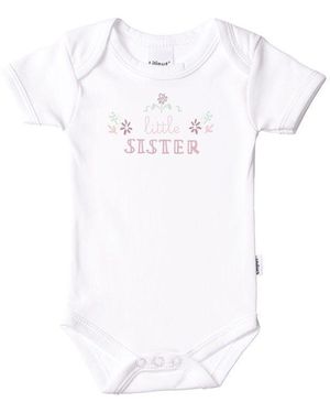 Liliput Kurzarmbody Little Sister mit Druckknöpfen - Weiß