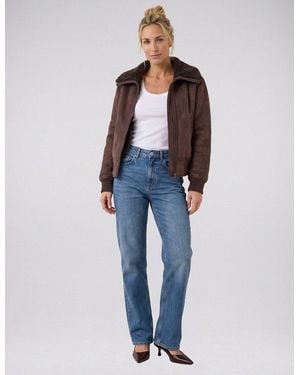 NO.1 Como Bomberjacke Cleveland Mit Teddyfellkragen - Blau