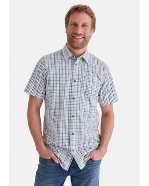 Stooker Men Kurzarmhemd Hudson Kurzarm-Hemd Stooker Hudson Herren Kurzarmhemd Regular Fit - Blau