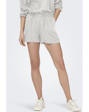 Jacqueline De Yong Lockere Paperbag Kurze Stretch Sommer Pants JDYTHEIS LIFE MW SHORTS WVN DIA - Weiß