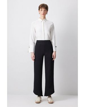 Touché Privé Taillenhose HOSE AUS CRÉPE MIT WEITEM BEIN - Weiß