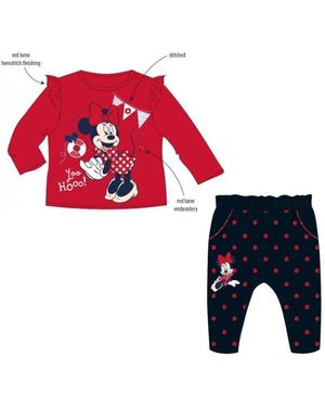 EplusM & Baby langarm Shirt mit Hose, Minnie Mouse "Joo Hooo!" (Set, 2-tlg) - Blau