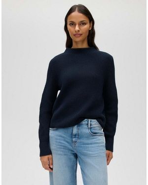 Opus Strickpullover Strickpullover Aus Baumwolle Regular Fit - Blau