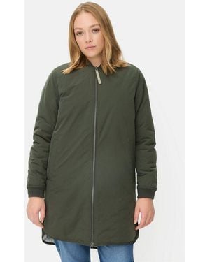 Camel Active Funktionsmantel Aus Reinem Polyester Langarm Stehkragen - Grün