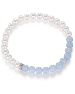 Firetti Armband Schmuck Geschenk Silber 925 Armschmuck Armkette Rondell, Amazonit, Zirkonia - Blau