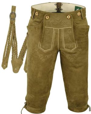 Fuente Leather Wears Trachtenlederhose Kniebundlederhose - Grün