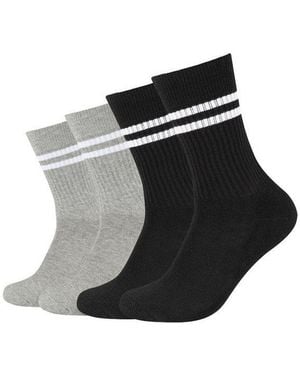 S.oliver Socken (4 Paar) Mit Breitem Rippenbündchen, Druckfreier Bund - Schwarz