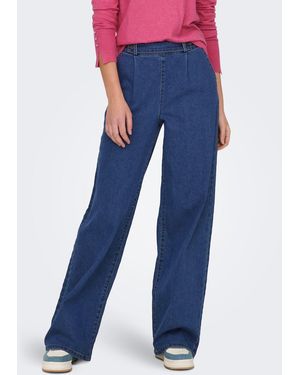 Jacqueline De Yong Boyfriend- High Waist Jeanshose Weites Bein Modisch und Vielseitig JDYGEGGO HW WIDE JEANS DNM NOOS - Blau