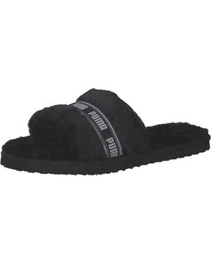 PUMA Pantollete Fluff 384937 Hausschuh - Schwarz