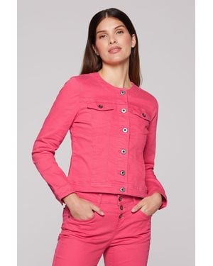 SOCCX Jeansjacke mit Brusttaschen - Pink