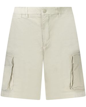 K-Way 5-Pocket-Hose Beige Bermudashorts mit 6 Taschen und elastischem Bund - Weiß