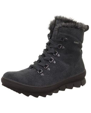Legero Novara Winterboots Outdoorboots, Schnürboots Mit Fellimitat Am Schaftrand - Schwarz